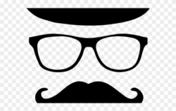 Moustache Clipart Paper - Mustache Clipart With Hat - Png ...