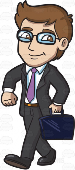 A businessman walking confidently : A man with brown hair ...