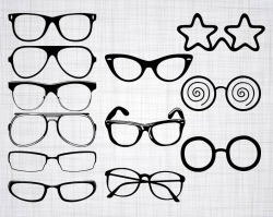 Eyeglasses SVG Bundle, Glasses SVG, Clipart, Cut Files For Silhouette,  Files for Cricut, Vector, Reading Glasses Svg, Dxf, Png, Eps, Design