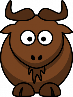Cartoon wildebeest cute clip art 100% free from @OnlineLabels.com ...