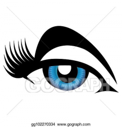 Vector Stock - Female blue eye long eyelashes. Clipart ...