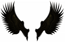 Black Gold Wings PNG Clip Art Image | Gallery Yopriceville - High ...