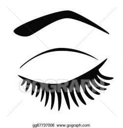 Vector Art - Eye closed with long eyelashes. Clipart Drawing ...