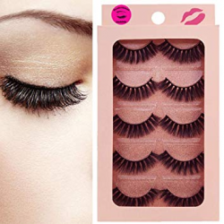 DAODER Thick Short 3D Mink Lashes 5 Pairs False Eyelashes Pack Volume  Hand-made Reusable...