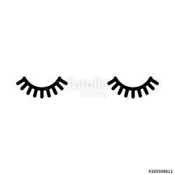 Eyelashes. Close eyes. Cute lashes. Vector illustration ...