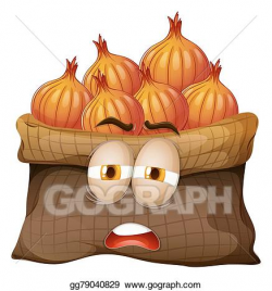 Vector Art - Bag of onions with face. Clipart Drawing ...