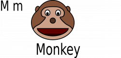 Clipart - M for Monkey