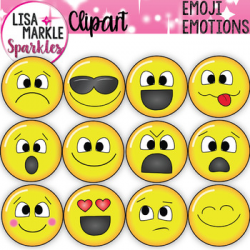 Emoji Emotion Faces Clipart by Lisa Markle Sparkles Clipart and ...