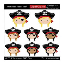 cute pirate clipart girls digital clip art heads - Pretty ...