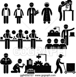 Vector Stock - Factory worker manager working. Stock Clip ...
