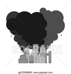 EPS Illustration - Exhaust gases from city. environmental ...