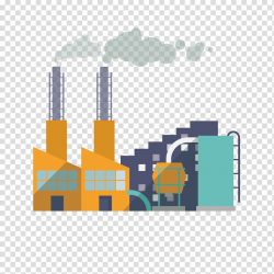 Orange and green industrial plantation illustration, Factory ...
