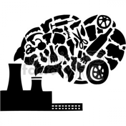 factory pollution releasing Carbon dioxide clipart. Royalty-free clipart #  386089