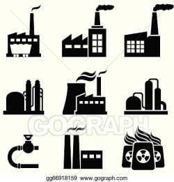 Vector Clipart - Power plants, factories and industrial ...