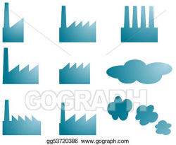 Clipart - Factory icons. Stock Illustration gg53720386 - GoGraph
