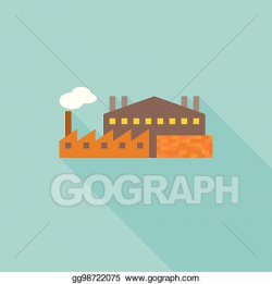 Vector Illustration - Factory and wall of brick, industrial ...