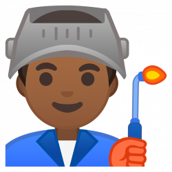 Man factory worker medium dark skin tone Icon | Noto Emoji People ...