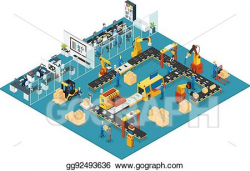 Vector Stock - Isometric industrial factory concept. Clipart ...