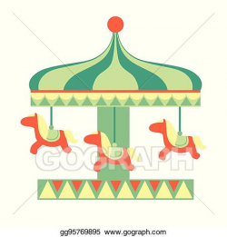 EPS Vector - Merry-go round with horses ride, part of ...