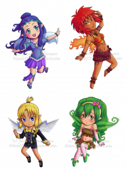 Elemental fairy chibis by SilentJ75 on DeviantArt