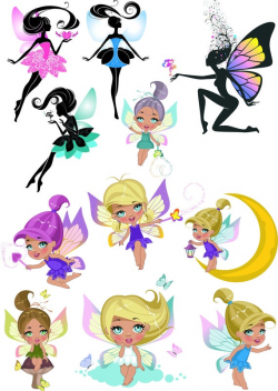 Fairy ClipArt. 11 Vector Images. Cute fairies. Svg, Cdr, Png, Eps. Fairy  Silhouette. Instant download. Digital Clip Art.