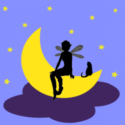 Clipart - fairy on the moon