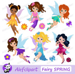 Cute Fairies Fairy Clipart commercial use Digital Clip art Instant Download