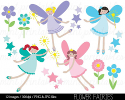 Fairy Clipart Clip Art, Clipart Fairies, Flower Fairies, Crown, Fairy  Princess - Commercial & Personal - BUY 2 GET 1 FREE!