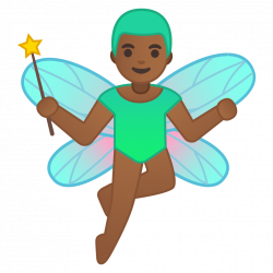 Man fairy medium dark skin tone Icon | Noto Emoji People Stories ...