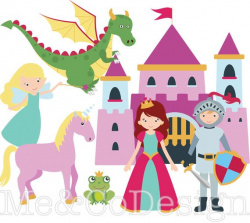Fairy tale Clipart, Fun Cute Clipart, knight and Princess ...