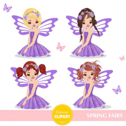 Spring fairy clipart, Spring clipart, Girl clipart, Fairytale clip art,  Fairy graphics, Commercial use - CA392