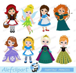 Princess Clipart,Cute Princess Digital Clipart,