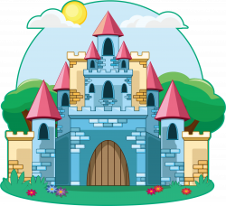 Castle Cartoon Drawing Illustration - Fairy tale blue castle 2198 ...