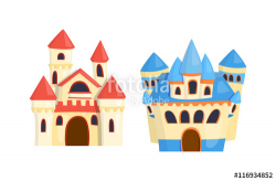 Cartoon fairy tale castle tower icon. Cute cartoon castle ...