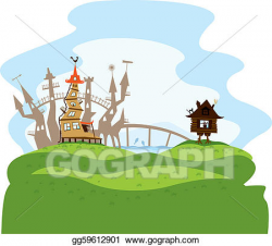 EPS Vector - Fairytale city. Stock Clipart Illustration ...