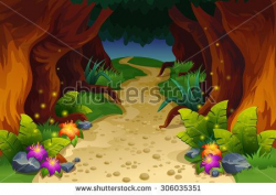 Illustration of fairy forest Cartoon fairytale landscape | 2 ...