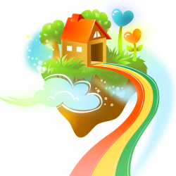 Child Cartoon Poster Fairy tale - Cartoon house Rainbow Road 800*800 ...