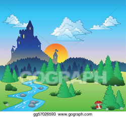 Vector Art - Fairy tale landscape 1. Clipart Drawing ...