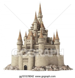 Stock Illustration - Old fairytale castle on the hill ...