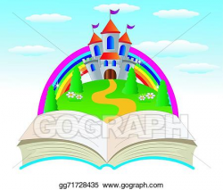 Vector Art - Open book with a fairy-tale palace . Clipart ...