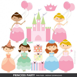 Princess Party Clipart, Fairytale Clip Art, Cute Princess ...