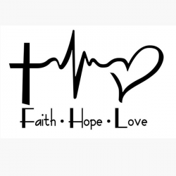 FAITH HOPE LOVE Jesus Christian Religious Bible Verse Clipart Car Sticker  Window Decal
