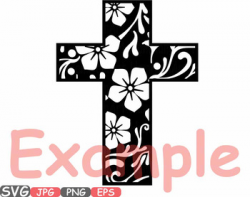 Christian Cross Jesus clipart crosses religious flower Hope Faith Rejoice  -569s