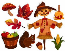 Autumn Season clipart, Fall Season clipart, Thanksgiving clipart, Scarecrow  clipart, Foliage clipart, Fall leaves clipart, Owl clipart