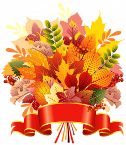 Autumn Leaves Bouquet with Banner PNG Clipart Image | Årstider ...