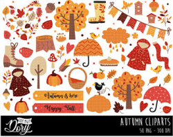 Autumn clipart | Etsy