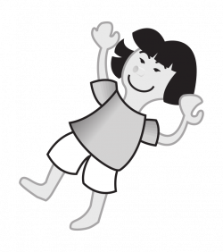 Clipart - Asian girl falling