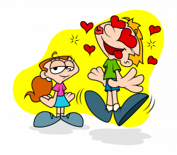 Falling in love Girl Clip art - Cartoon funny boy in love with a ...