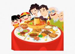 Meal Clipart Family Dinner - Chinese New Year Reunion Dinner ...