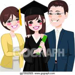 EPS Vector - Asian parents proud of daughter. Stock Clipart ...